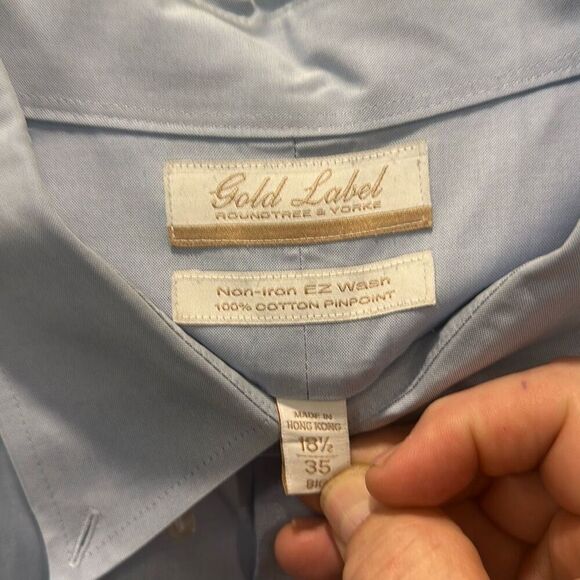 Dress Shirt Gold Label Roundtree & York. 18 1/2 - 35 - Picture 5 of 5